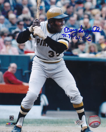 Manny Sanguillen Autographed Pittsburgh Pirates 8x10 Photo - BAS (Swinging)